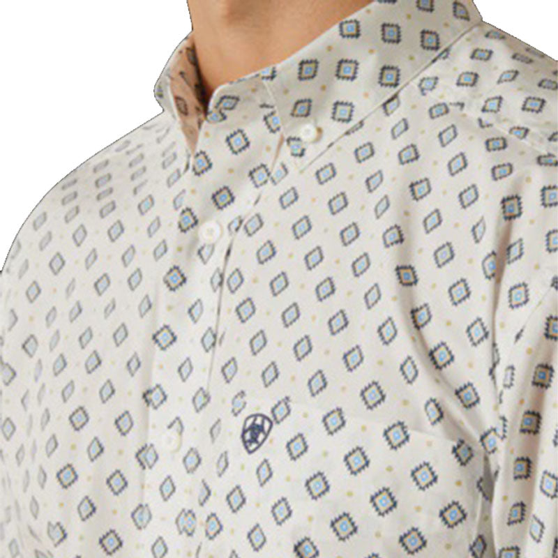 Ariat Men's Retro Short Sleeve Plaid Snap Shirt - Aqua Blue - XXL