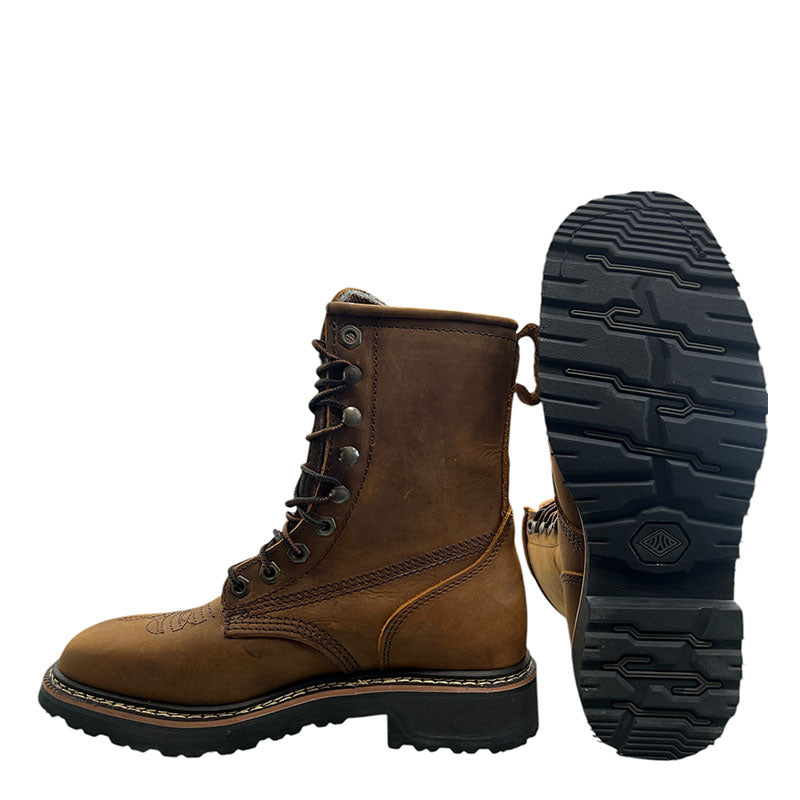 Botas de Trabajo Cuero Crazy con Suela de Hule Cafe OM-5226207